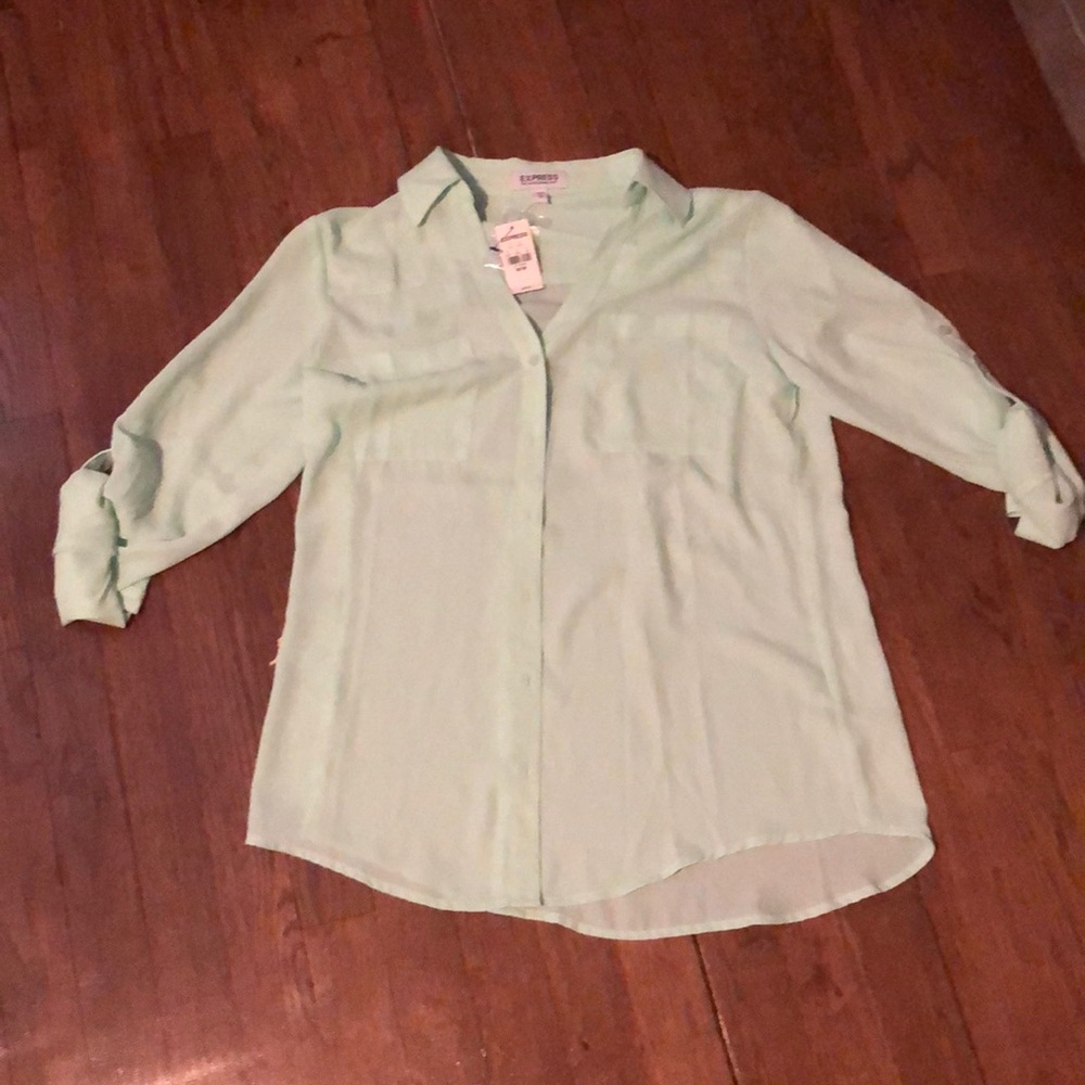 Mint colored blouse
